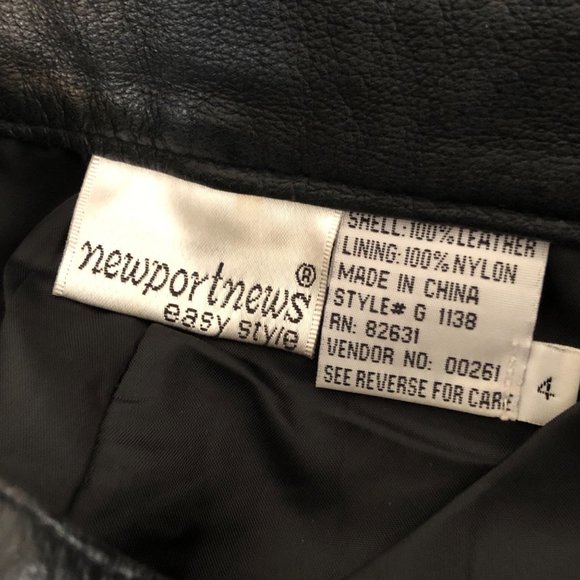 NEWPORT NEWS 100% Black Leather Pants sz. 4 - Picture 6 of 9